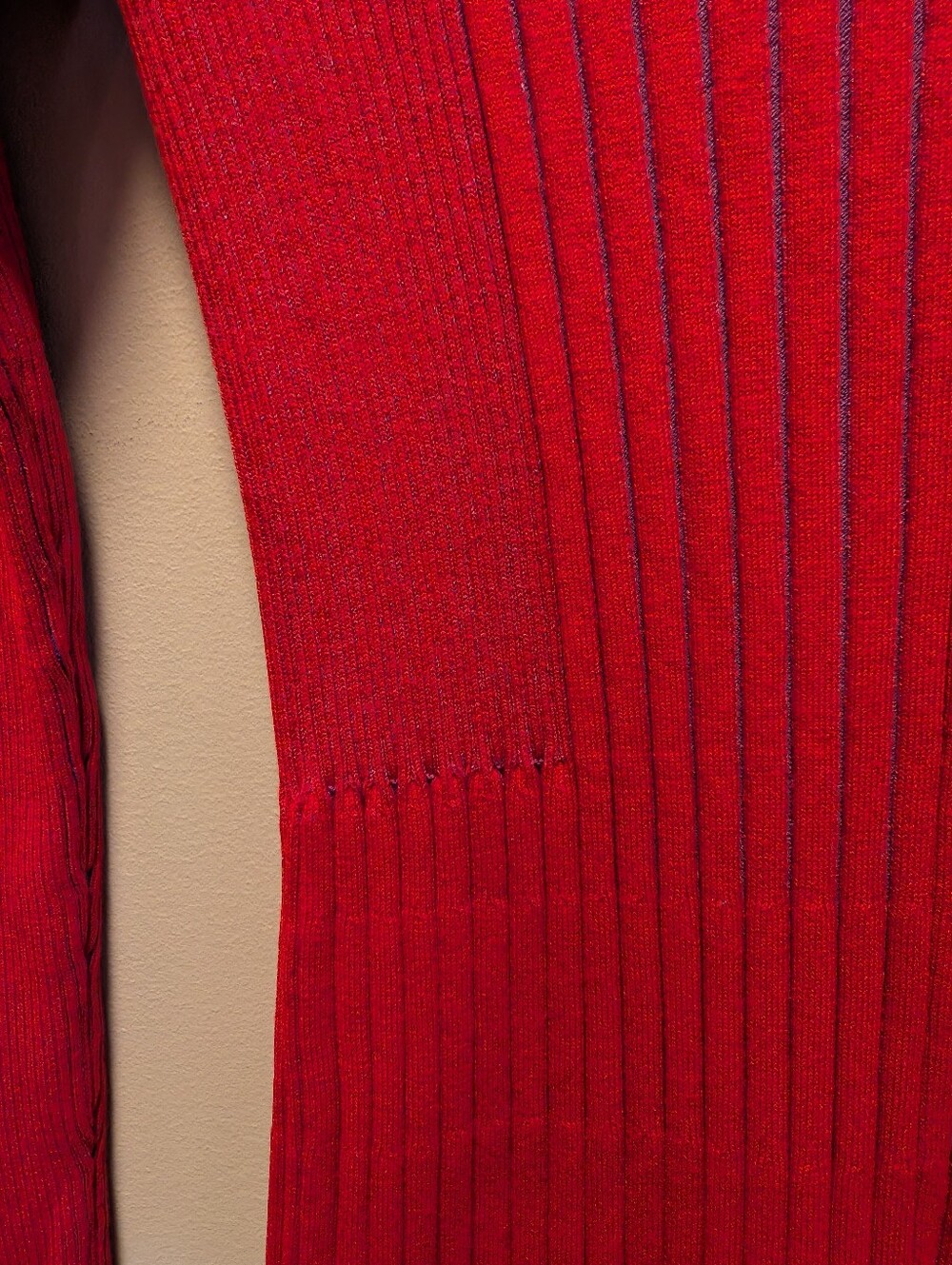 Banana Republic Ribbed Knit Fit & Flare Sweater Dress Pink Red Purple M - Picture 7 of 7